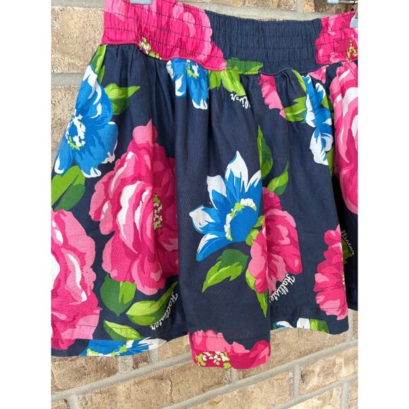 Hollister Summer Mini Skirt Floral Hawaiian Small Blue Red Pockets Preppy Y2K - Picture 2 of 9
